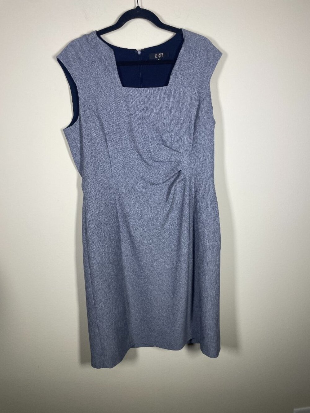 Alex Marie Women's Gray Cap Sleeve Career Sheath Dress Side Cinch 14!